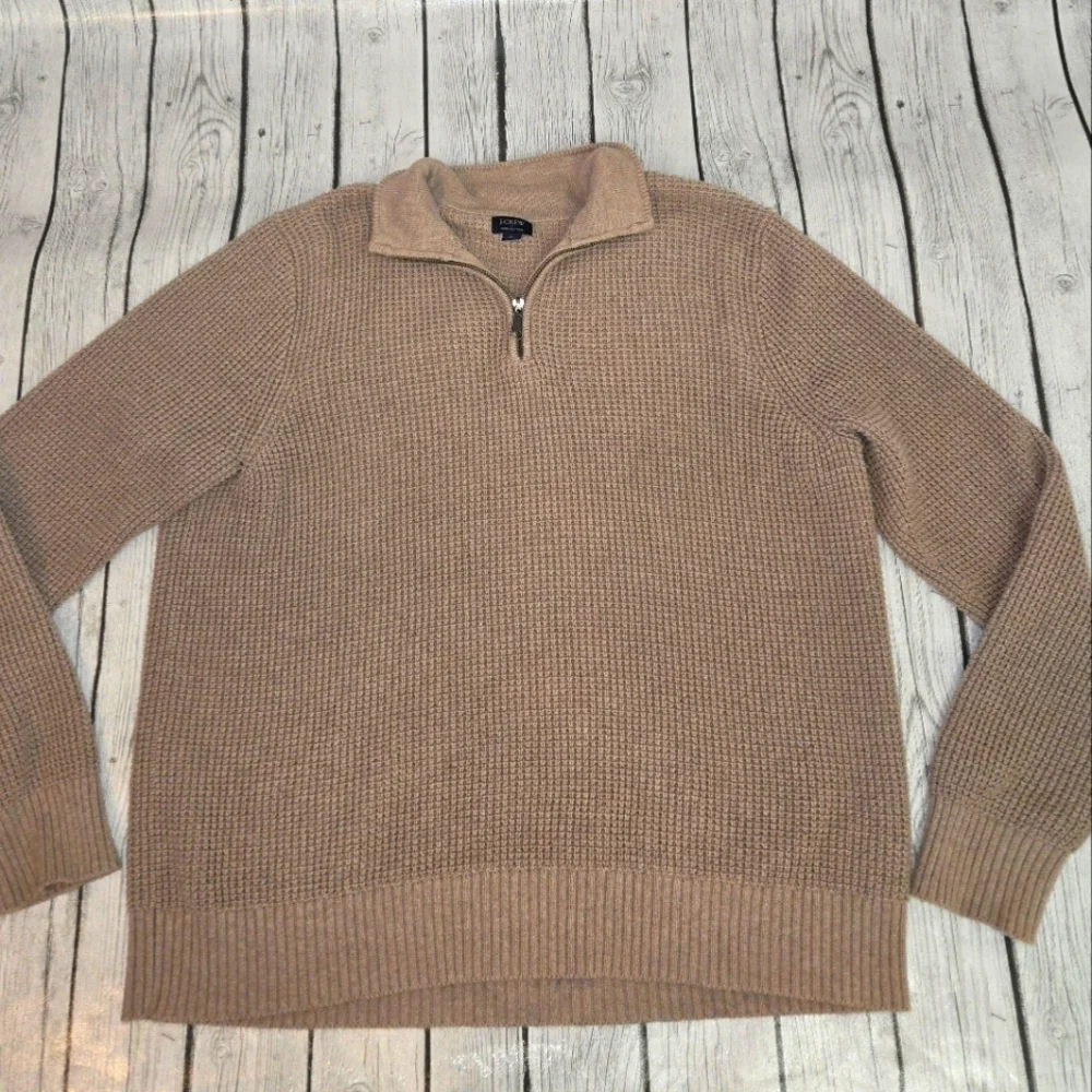 J.Crew 100% Cotton 1/4 Zip Sweater Men’s Sz L Gray Heavy Kni